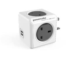 Allocacoc PowerCube Original USB SURGE UK; GREY (7220GY/UKOUPC)