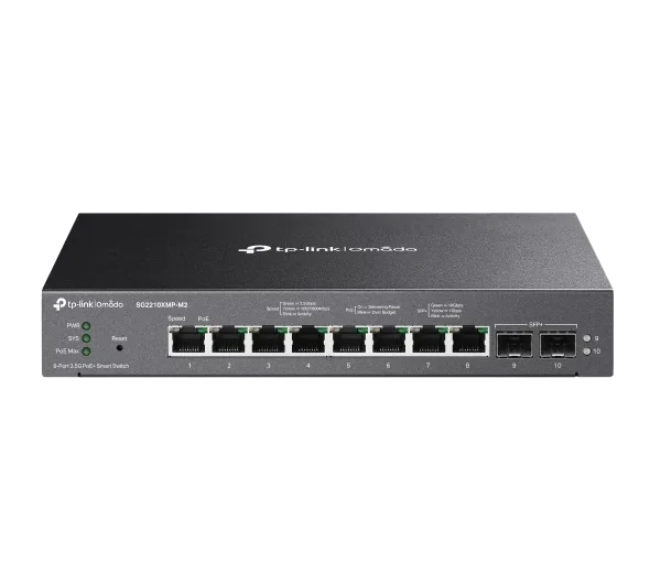 TP-Link Omada 8-Port 2.5GBASE-T and 2 Port 10GE SFP+ Smart Switch with 8-Port PoE+ TL-SG2210XMP-M2(UN)