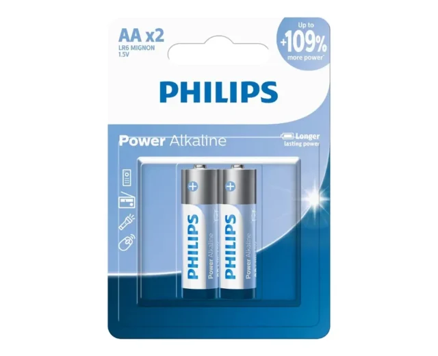 Philips Power Alkaline AA 2PK - LR6P2B/40