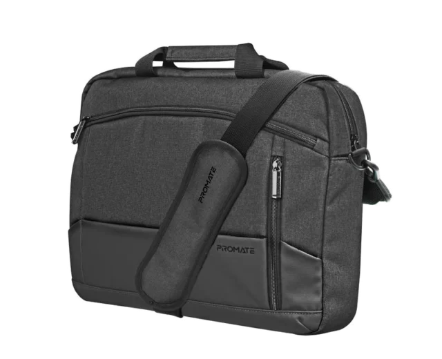 Promate SleekComfort™ 15.6" Laptop Messenger Bag (SATCHEL-MB.BLACK)