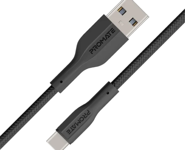 Promate Super Flexible Data and Charge USB-C Cable (XCord-AC-BLACK)