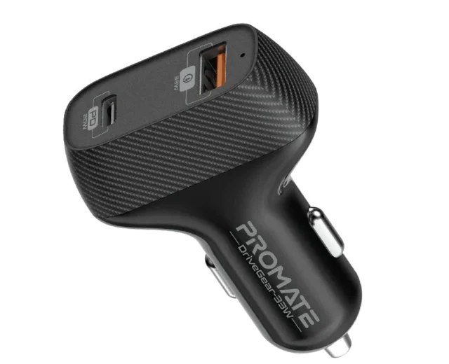 Promate Car Charger DRIVEGEAR-33W(USB PORT, USB-C)