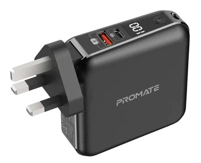 Promate Charger POWERPACK-PD20.BLACK (USB-C,USB-A,USB-C,Lightning)