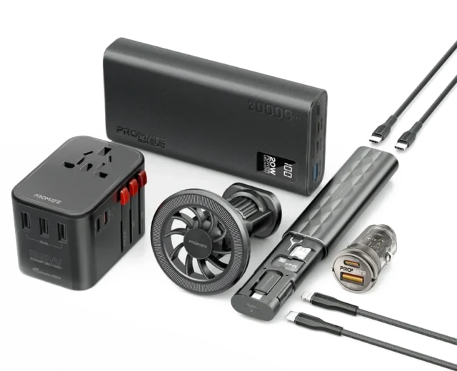 Promate POWERGEAR-PRO 7 in 1 Portable Essential Electronic Accessories Travel Kit