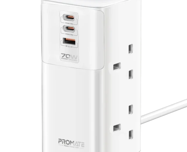Promate 70W Multi-Port Charging Station with Quad AC Sockets POWERTOWER-70W