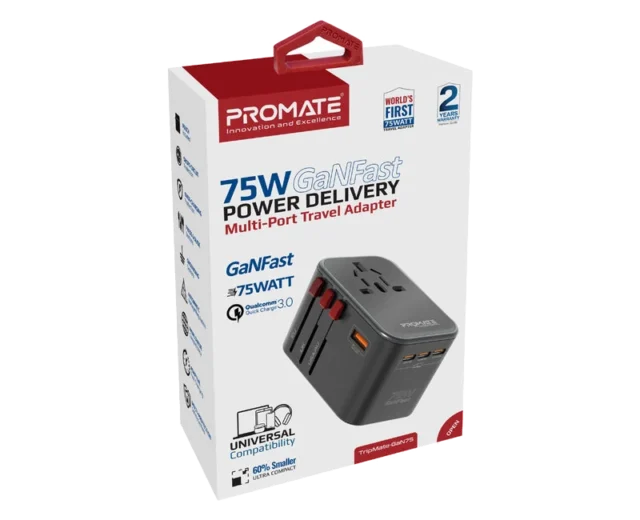Promate Car/Home Charger TRIPMATE-GAN75