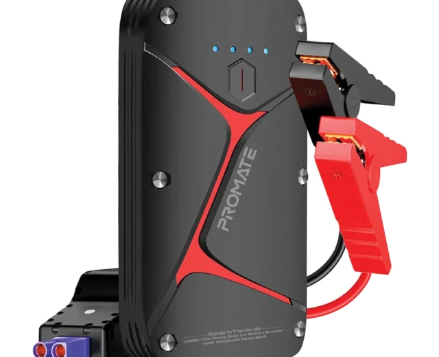 Promate 1200A/12V Heavy Duty Car Battery Booster with 16000mAh PowerBank (SPARKTANK‐16)