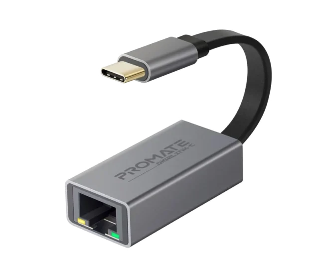 Promate High Speed USB-C to Gigabit Ethernet Adapter GIGALINK-C.GREY