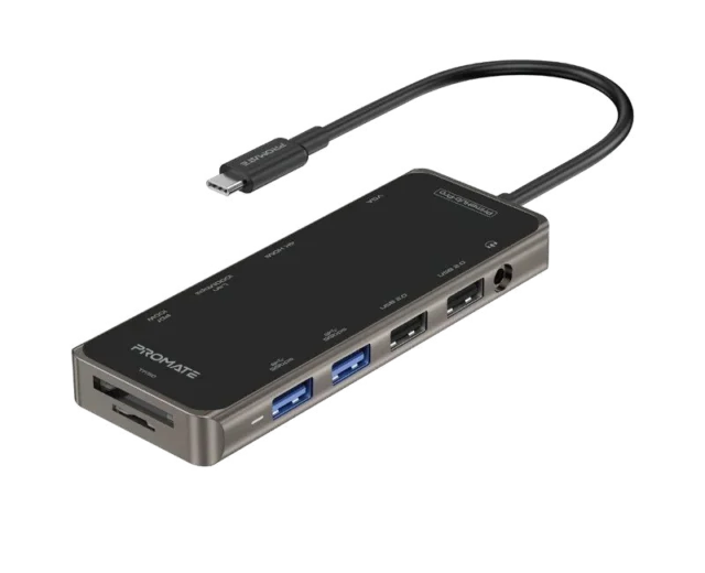 Promate PrimeHub Pro (USB-C, USB3.0, USB2.0, VGA, HDMI, Ethernet)